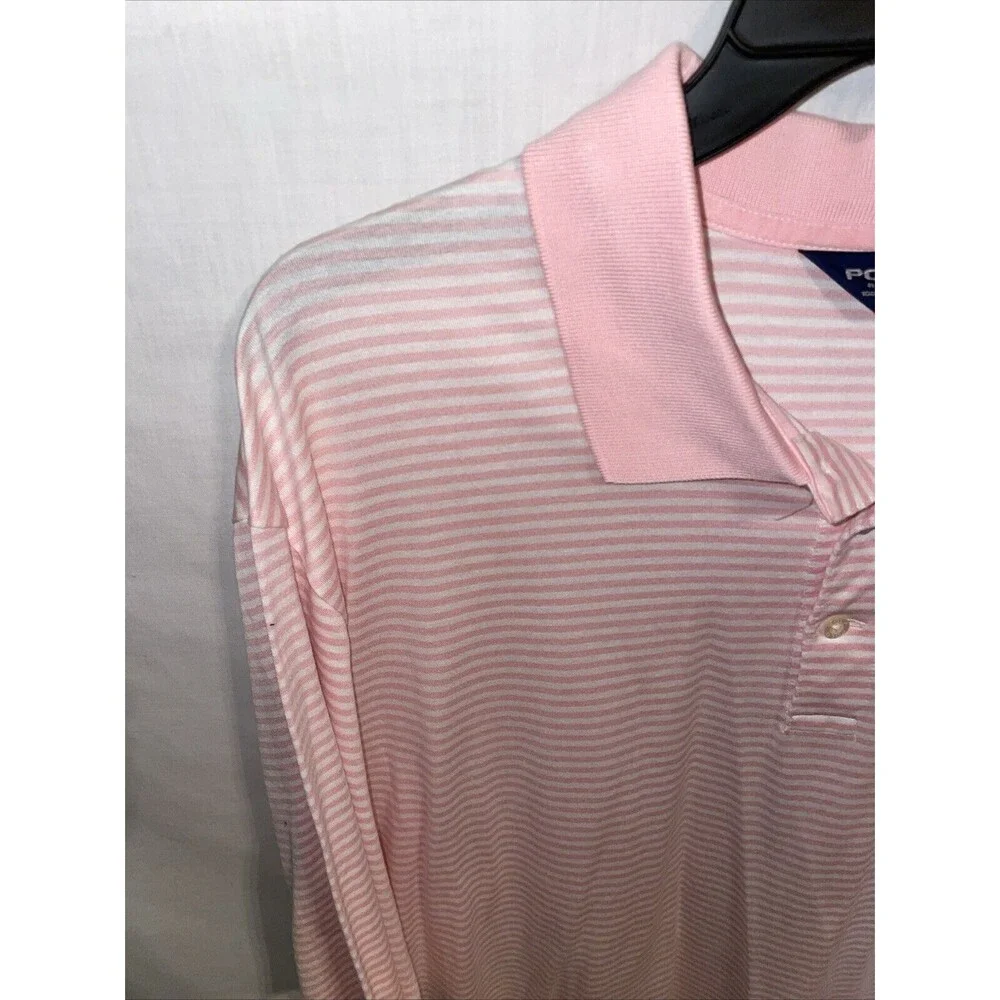 Polo Ralph Lauren Men’s Golf Shirt Size 2XL Pink Striped Athleisure Tennis